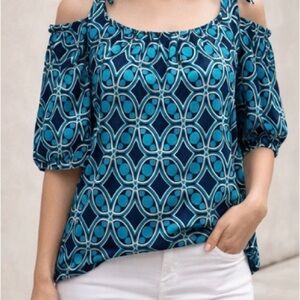 INC International Concepts blouse cold shoulder medium